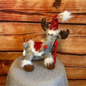 Christmas Reindeer w/Santa Hat